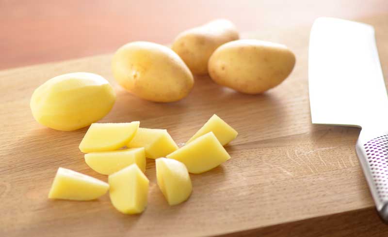 Hafechabis Kartoffeln in schneiden